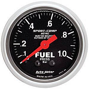 Autometer – Sport-Comp Fuel Pressure Gauge -0 – 1.0 Bar (2-1/16″)
