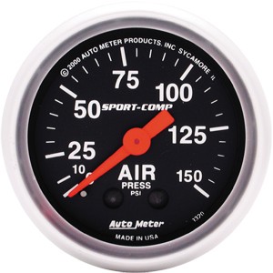 Autometer – Sport-Comp Air Pressure Gauge – 0-150 PSI (2-1/16″)
