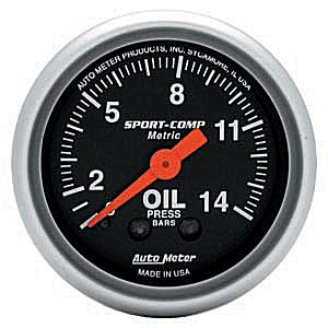 Autometer – Sport-Comp Oil Pressure Gauge – 0-14 kg/cm2 (2-1/16″)